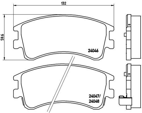 P 49 032 BREMBO Brake Pad Set, disc brake for MAZDA