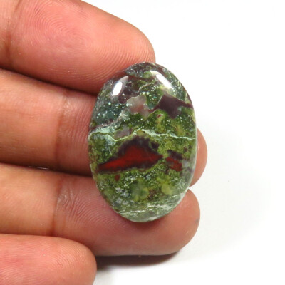 Schöner Dragon Blood Jasper Oval Cabochon 28 CTS Natur Lose DK-52