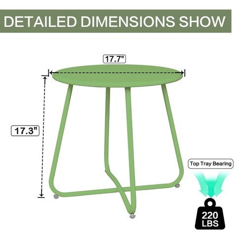 Outdoor Side Tables Small Round Metal End Table Portable Indoor for Patio Yard - Picture 54 of 70