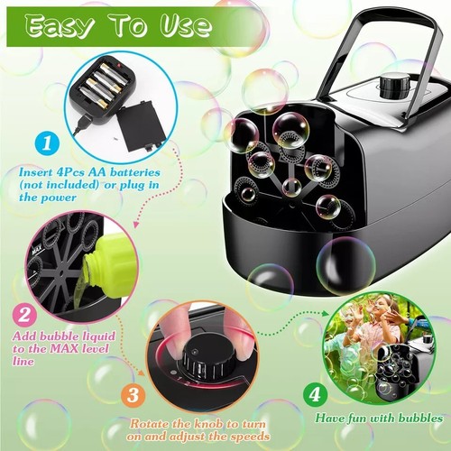 Automatic Bubble Maker Bubble Blower Bubble Blowing Machine Wedding Party Decor - Picture 8 of 10