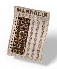 Mandolin Easy Chords Fretboard Wall Chart Poster Beginner Chord Americana USA