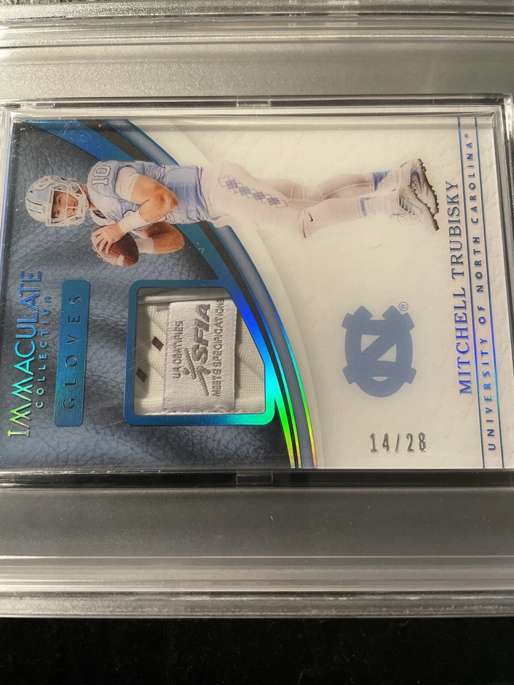 2017 Panini Immaculate Collection #5 Mitchell Trubisky Rookie Gloves-Prime PSA 9 - Image 4 of 4