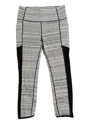 Athleta Size M Jacquard In Town Chaturanga Crop Mesh Panels Style 596514