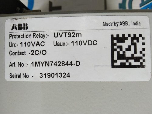 ABB 1MYN742844-D Obsolete Protection Relay UVT92M - Picture 4 of 7