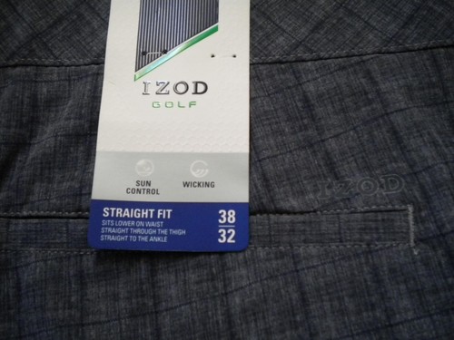 Izod Golf Pants Men's Flat Front Straight Fit Cinder Block , Navy , or Blue