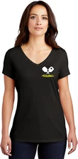 Pickleball Paddles Chest Print Womens Tri Blend V-neck T-Shirt