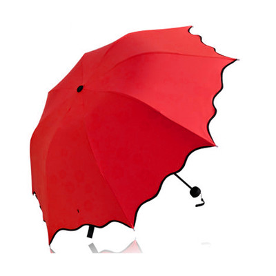 Frill Sun Rain Protected Umbrella Folding Secret Blossom Water