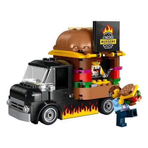 LEGO 60404 City Furgone degli Hamburger - Giocattolo Food Truck per Bambini