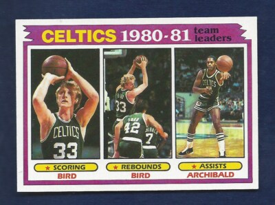 CENTERED RAZOR SHARP 1981 TOPPS #45 CELTICS LEADERS LARRY BIRD .99 SHIP (C155)