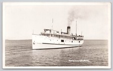 Mackinaw City, Michigan Steamer Algoman II Vtg RPPC Real Photo Postcard