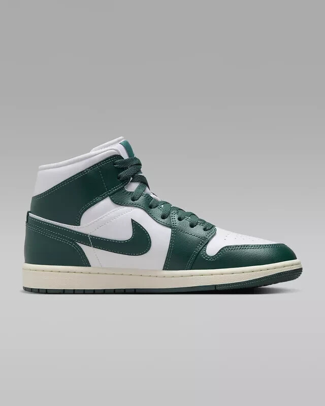 Air Jordan 1 Mid Women's Size 6.5 White/Oxidized Green-Sail