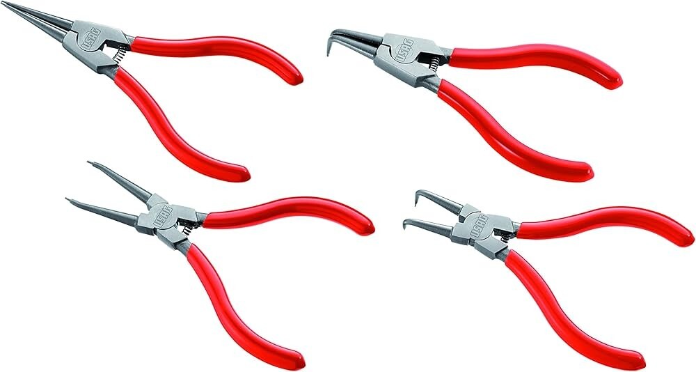 Serie di 4 pinze per anelli elastici USAG 127C/SE4 per seeger ESTERNI E INTERNI