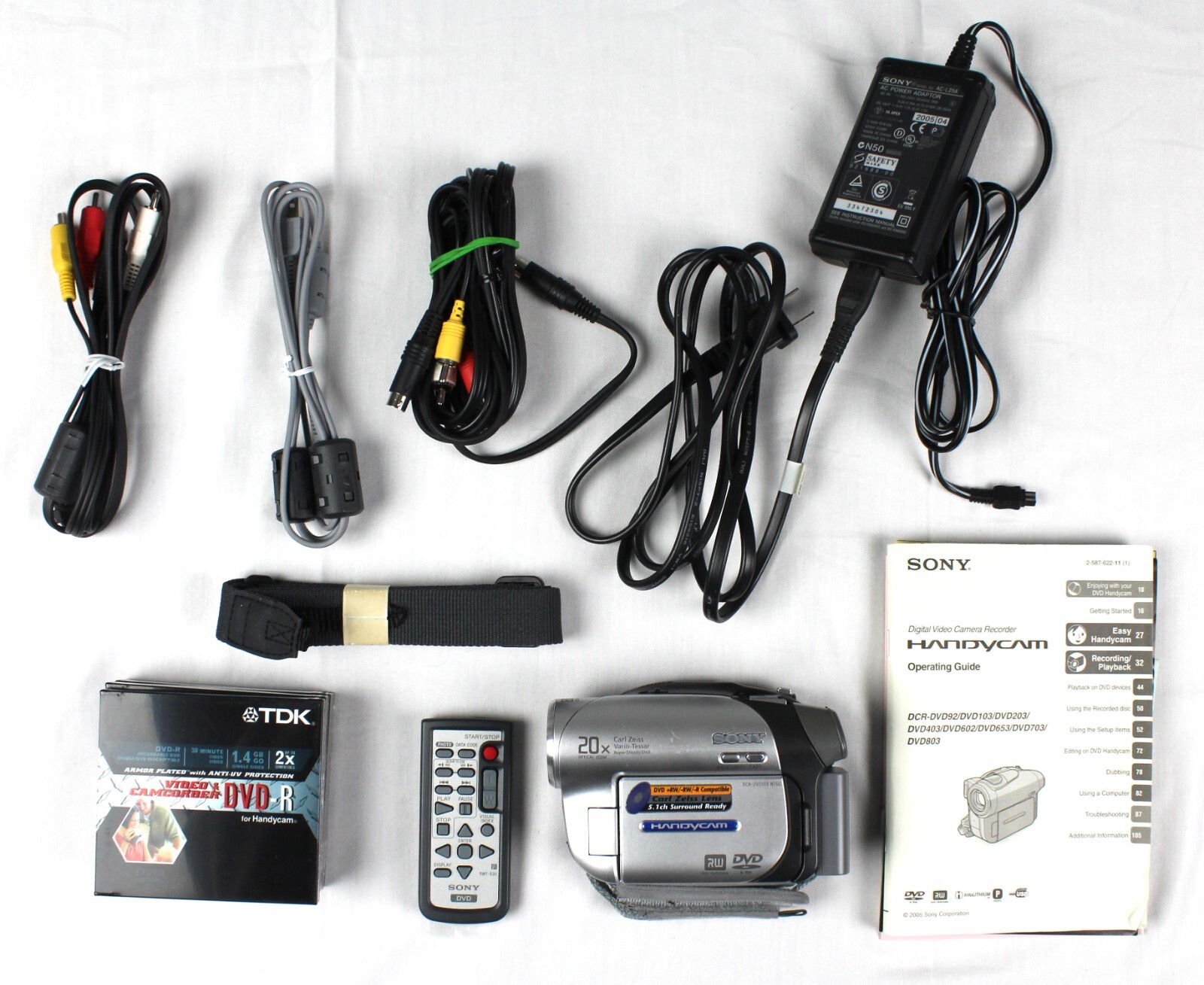 Sony DCRDVD103 Handycam Camcorder 800x Digital Zoom DVDDVDRW eBay