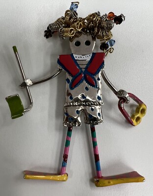 Vintage Carrette by Ganz They Are Brats Scuba Diver Pendant Brooch Pin
