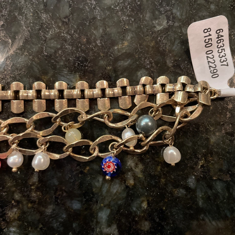 Free People Gold Tone Layered Charm Bracelet, New! $30 - Image 4 of 4