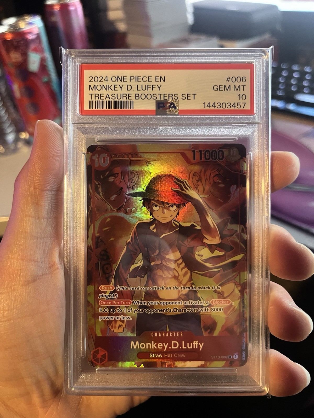 2024 ONE PIECE PROMOS TREASURE BOOSTERS SET #006 MONKEY D. LUFFY PSA 10