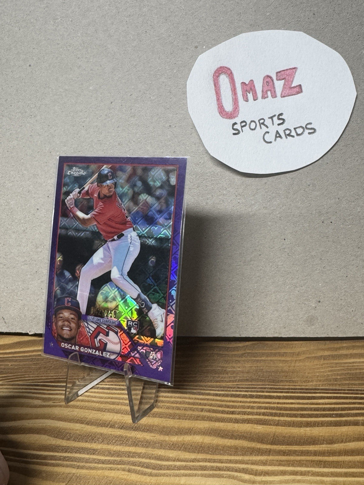 Oscar Gonzalez Rookie - 2023 Topps Chrome Purple Logofractor - #/250 SSP (RC)