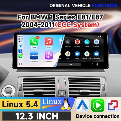 12.3'' Screen Stereo Wireless Carplay For BMW E81 E82 E87 E88 130i 135i 128i CCC