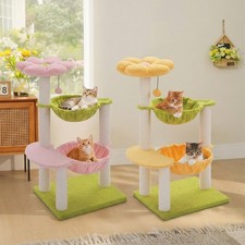 PAWZ Road Cat Tree Tower Scratching Post with 2 Condo Hammock and Flower Perch