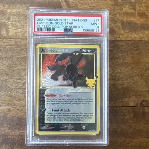 Pokémon Umbreon Gold Star Holo 17/17 Celebrations Classic Collection PSA 9