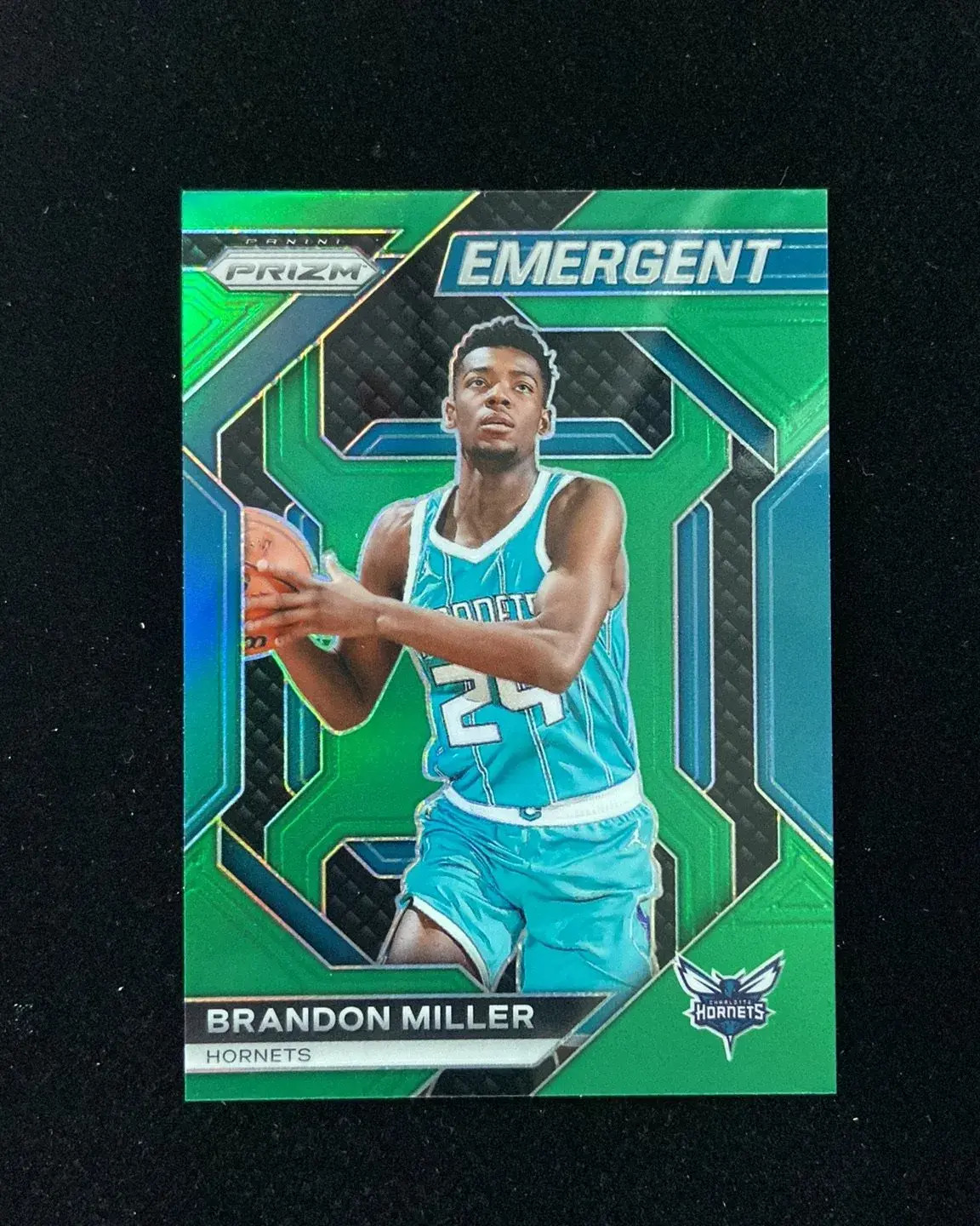 2023-24 Panini Prizm Emergent Green #17 Brandon Miller RC Rookie Hornets N16