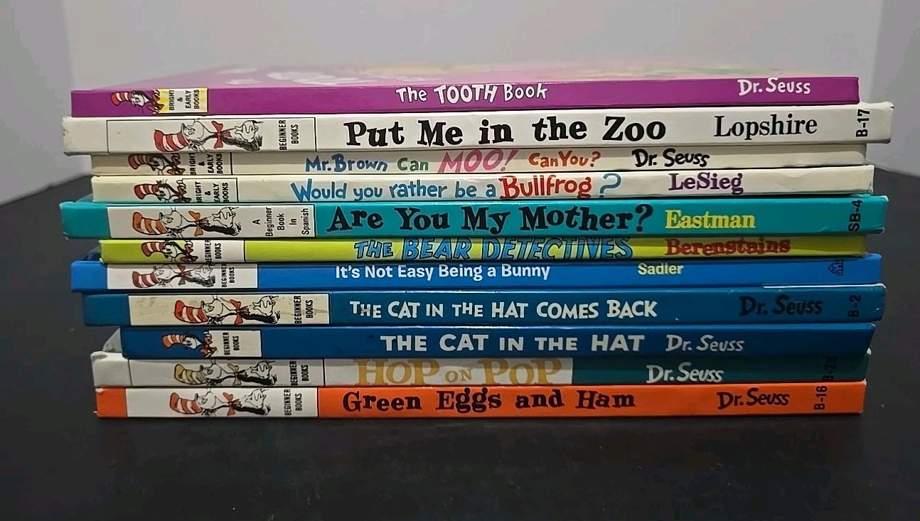 Lot of 11 Dr Seuss Beginner Books Cat in the Hat Green Eggs Hop Pop Kids Readers
