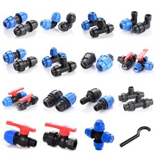 MDPE Compression Fitting Water Pipe Connector Coupling Elbow Tee Valve 20-110mm