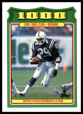 Eric Dickerson 1000 Yard Club Insert 1988 Topps #2 Indianapolis Colts
