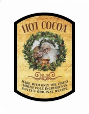 Hot Cocoa Santa Claus Recipe Christmas Bottle Label Die Cut Vinyl Sticker