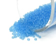 Blue Frosted 12/0 Glass Seed Beads - US Seller