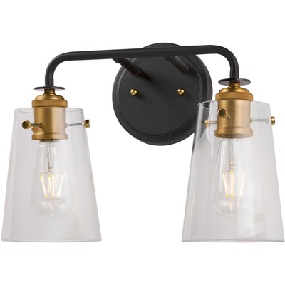 Forte Lighting 5118-02-62 Ronna Bathroom Vanity Light Black and Soft Gold