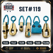 Set119 - 6 Piece Heavy Duty Auto Body Frame Machine Pulling Tools And Clamps