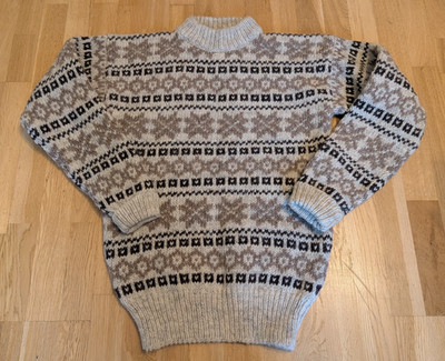 Töting Toting Faroe Islands Wool Jumper L Sweater Ski Knitted Fair Isle Chunky