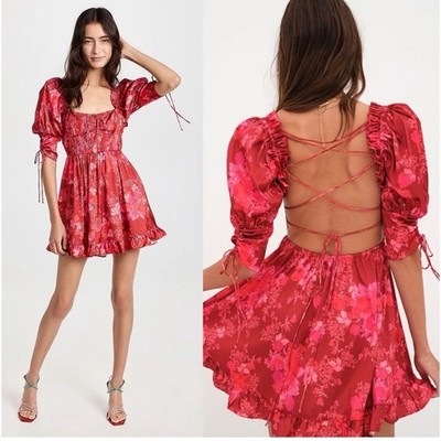 Alia Mini Dress in Red FOR LOVE & LEMONS Color: Red Small