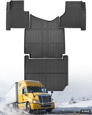 Floor Mats Thermoplastic Elastomer (TPE) 4 Freightliner Cascadia 2008-2017 Seat