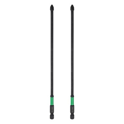 2Set PH2 Impact Phillips Screwdriver Bits 1/4'' Hex Shank 8'' Long 0.2'' Rod