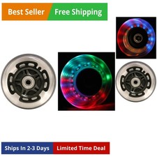 L.E.D. Scooter Wheels with ABEC 9 Bearings for Razor Scooters 100mm Light Up ...