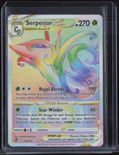 2022 Pokemon SWSH Silver Tempest Secret #196 Serperior Vstar
