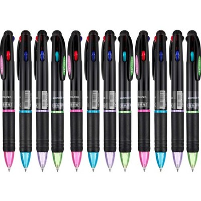 Kugelschreiber, Mehrfarbig, 4 Farben, 12er Pack, Gel Ink, Schreibwaren