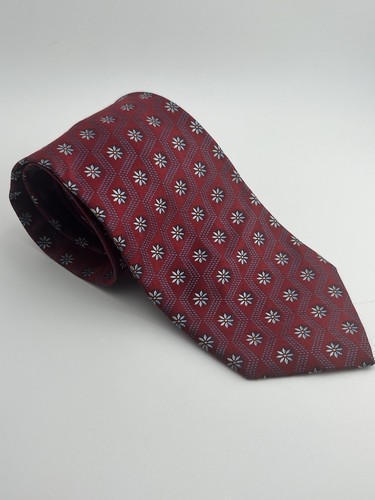 Cravatta uomo Ermenegildo Zegna lusso seta floreale Made in Italy ROSSO BLU - Foto 2 di 8