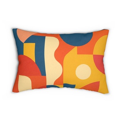 Vibrant Modern Lumbar Pillow Colorful Home Decor, Boho Cushion