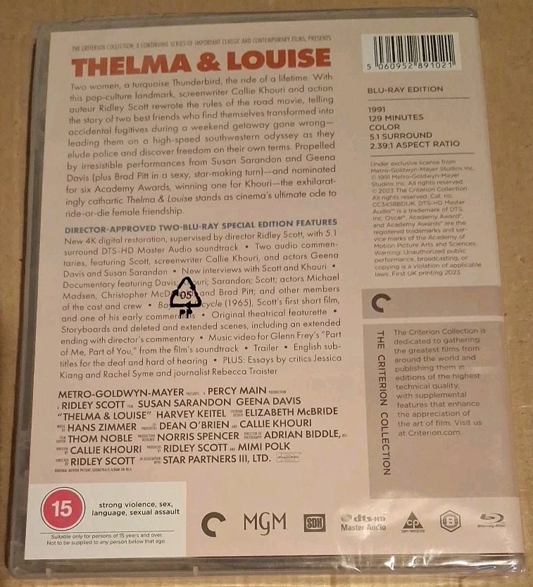 Thelma & Louise - The Criterion Collection UK (Blu-ray, 2024, 2-Disc Set) - Image 2 of 2