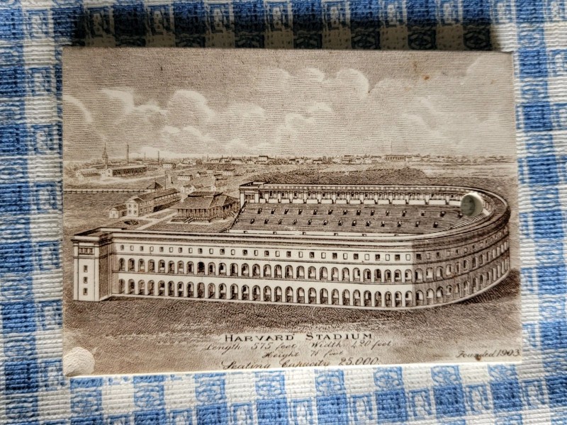 Antique Josiah Wedgwood & Sons Ceramic Calender Tile Harvard Stadium Boston 1907