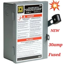 🚨 Square D 30 Amp Single phase 120V/240V Fusible Safety Switch Disconnect L211N