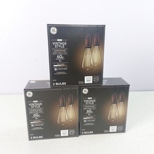 Lot 6 GE LED Light Bulb Vintage 6W 60W ST19 Base 93130298 Warm Candle 560Lu NEW