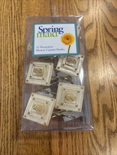 New in Package 12 Spring Maid Gold Geometric Shower Curtain Hooks