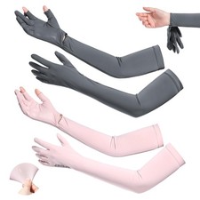 UV Protection Sun Gloves for Women: 2 Pairs Summer Breathable Full Arm Sunblo...