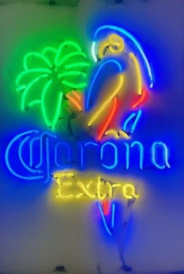 20''x16'' Corona Extra Beer Parrot Lamp Neon Sign With HD Vivid Printing Bar MM