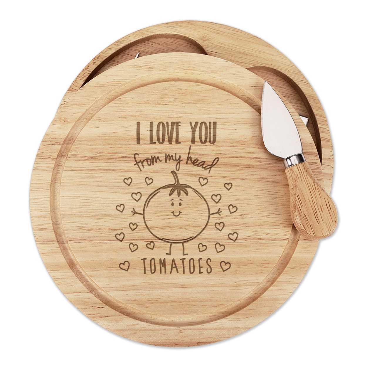 I Love You From My Head Tomatoes Cheese Board Knife Set Valentine's Day Funny