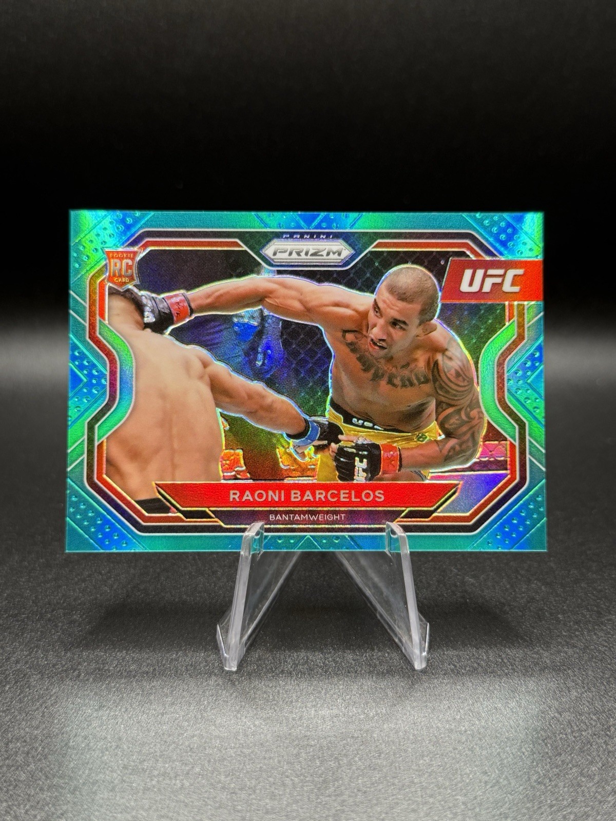 2021 Panini Prizm UFC - Raoni Barcelos Teal Prizm (RC) /49 (DEBUT PRIZM RARE)
